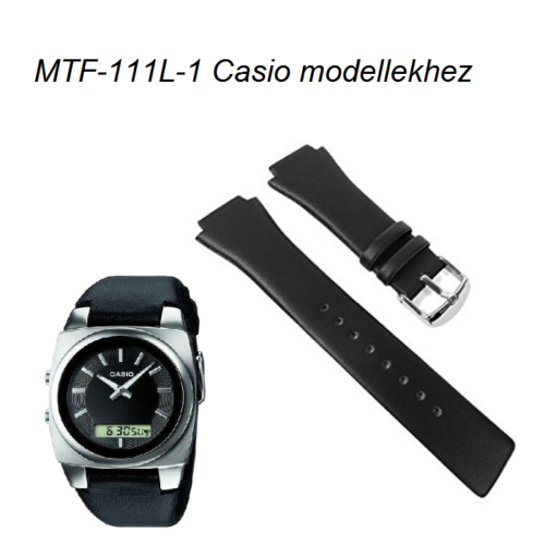 MTF-111L-1 Casio fekete bőrszíj