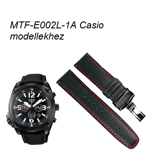 MTF-E002L-1 Casio fekete bőrszíj