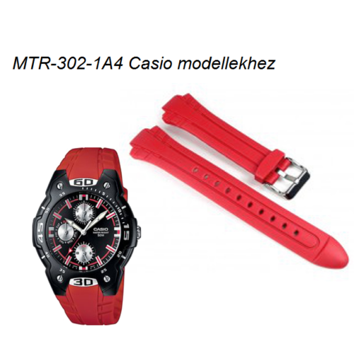 MTR-302-4 Casio piros műanyag szíj