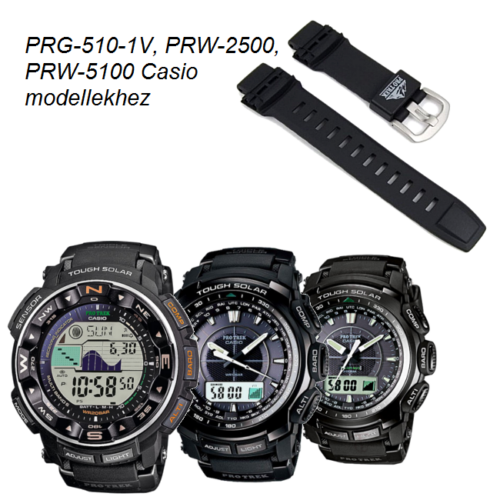PRG-510-1V, PRG-240, PRW-2500, PRW-5100 Casio fekete műanyag szíj