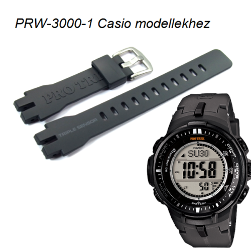 PRW-3000-1 Casio fekete műanyag szíj