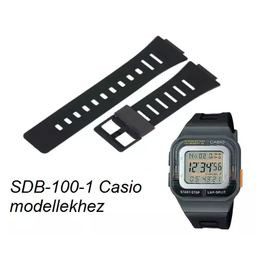 SDB-100-1 Casio fekete műanyag szíj