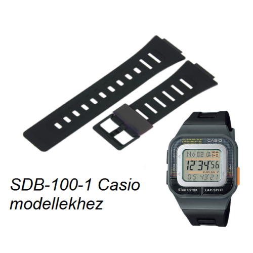 SDB-100-1 Casio fekete műanyag szíj