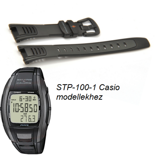 STP-100-1 Casio fekete műanyag szíj