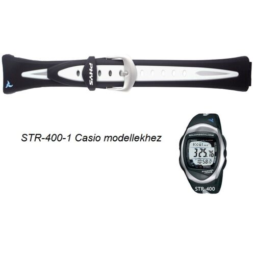 STR-400-1 Casio fekete-fehér műanyag szíj