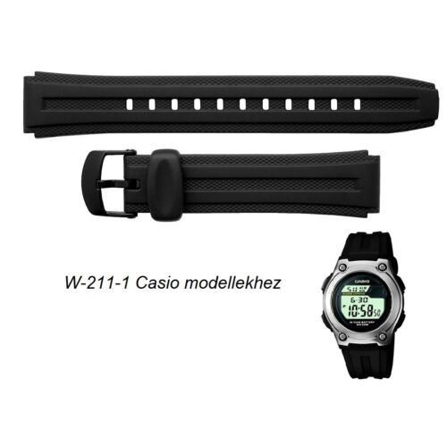 W-211-1 Casio fekete műanyag szíj