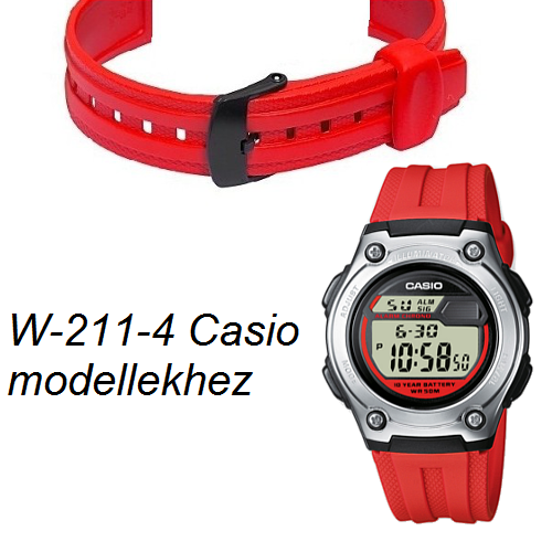 W-211-4 Casio piros műanyag szíj