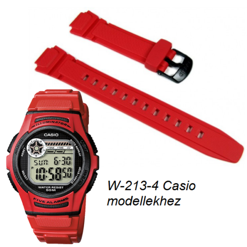W-213-4 Casio piros műanyag óraszíj