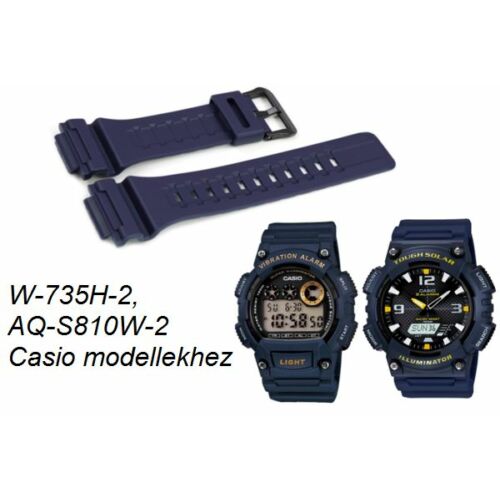W-735H-2 AQ-S810W-2 Casio kék műanyag szíj