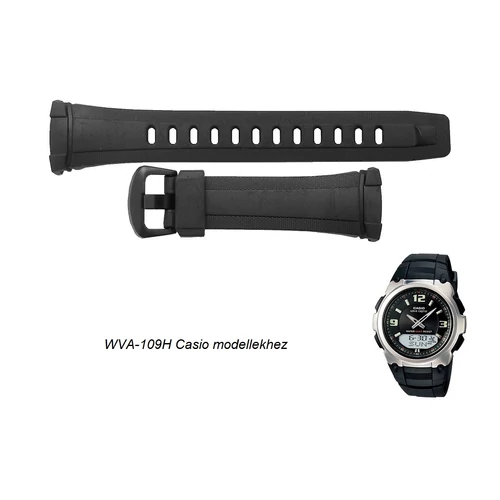WVA-109E-1 Casio fekete műanyag szíj